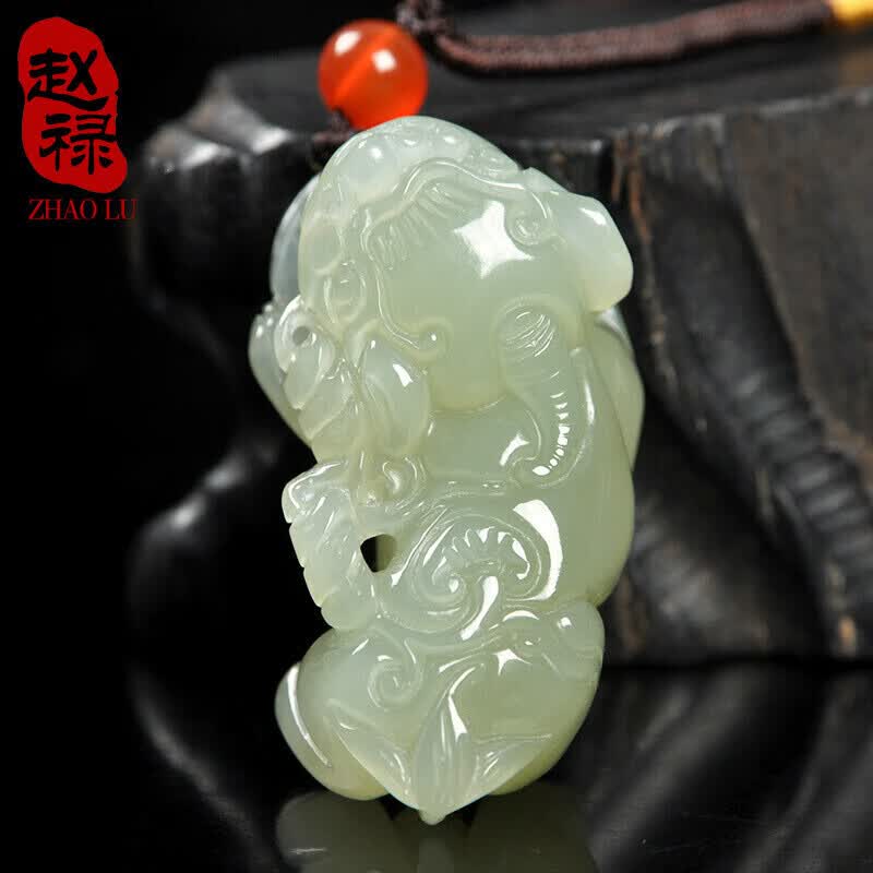 赵禄和田玉吊坠貔貅男女款玉石项链玉坠挂件带证书 520礼物 图片色 请