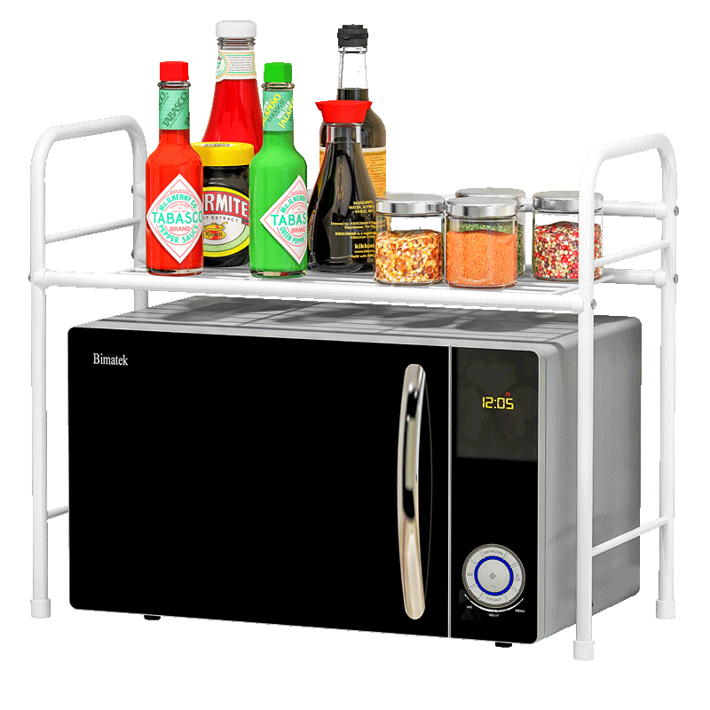 索尔诺 置物架 厨房层架 微波炉架 搁物架杂物调味料架瓶罐架子落地金属客厅多层收纳储物架子Z302