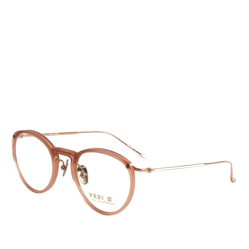 VEDI VERO 中性款糖果橘色镜框金色镜腿β钛+板材光学眼镜框眼镜架 VG6502 PH 糖果橘色