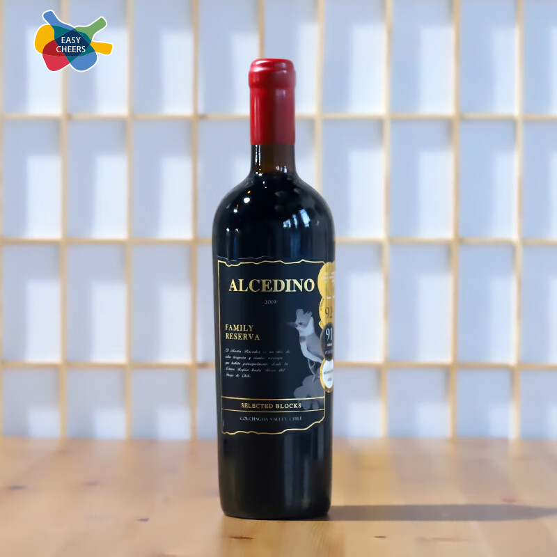ALCEDINO智利原瓶原装进口翠鸟家族珍藏精选田14°干红葡萄酒 750ml 单支装