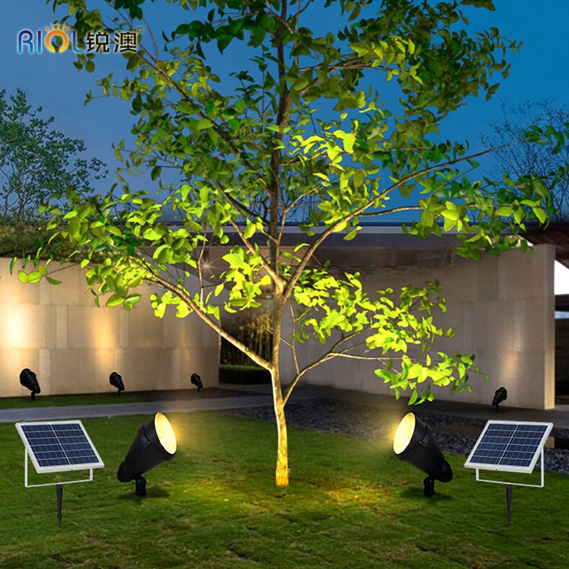 锐澳太阳能照树灯户外花园投光灯室外防水射树灯景观射灯彩色草坪树灯