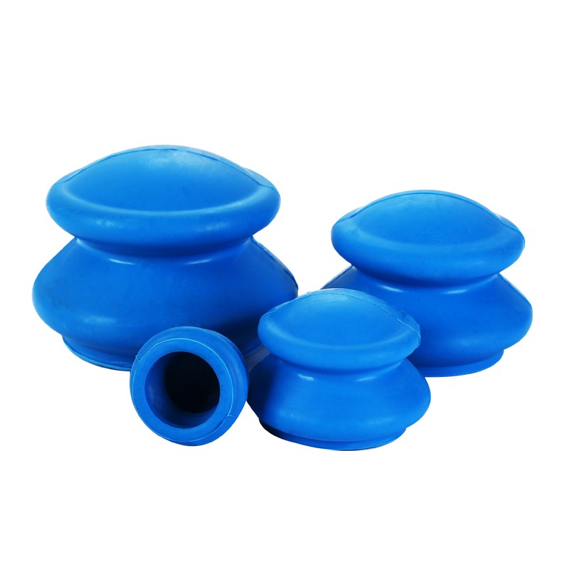 祝浩康（zhuhaokang）橡胶拔罐器软胶皮罐蓝色四个套装负压吸湿家用健身火罐橡胶小号1号