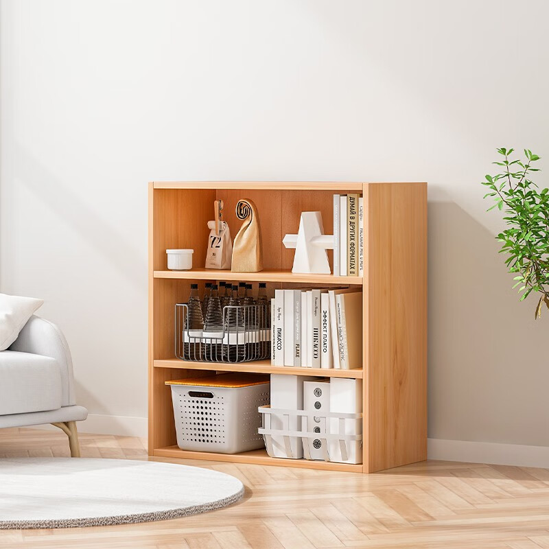 PULATA 书架北欧简约落地 多功能置物架简易柜子  3230105