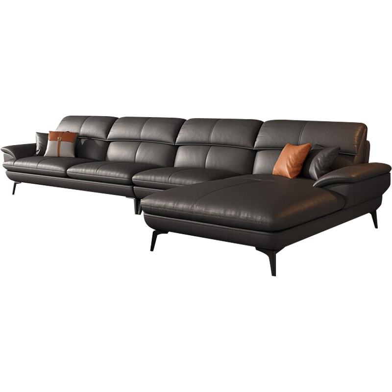 【限时抵扣35%】麦纪 沙发 意式极简真皮沙发轻奢小户型现代简约纳帕真皮转角贵妃客厅沙发整装组合家具 四人位+单人位 Nappa牛皮+进口水洗天然乳胶座包