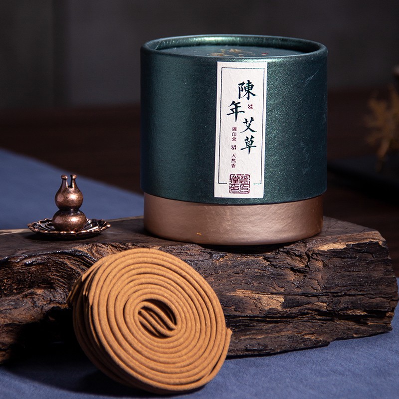 迦印堂 檀香盘香熏香佛香 居家卧室香搭香炉沉香圆罐香 陈年艾草 陈年