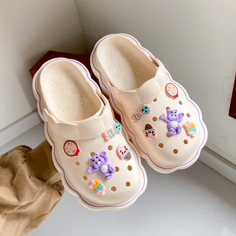 俞兆林（YUZHAOLIN）卡通洞洞鞋女花园鞋沙滩鞋厚底凉拖鞋外穿 YE308 糖熊米白 36/37使用感如何?