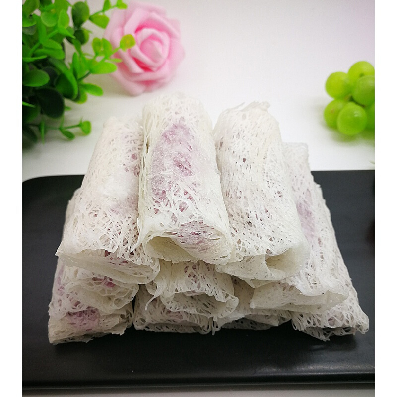 虎钢馋银丝山药卷10个半成品油炸甜点心小吃紫色香脆春卷酒店糕点