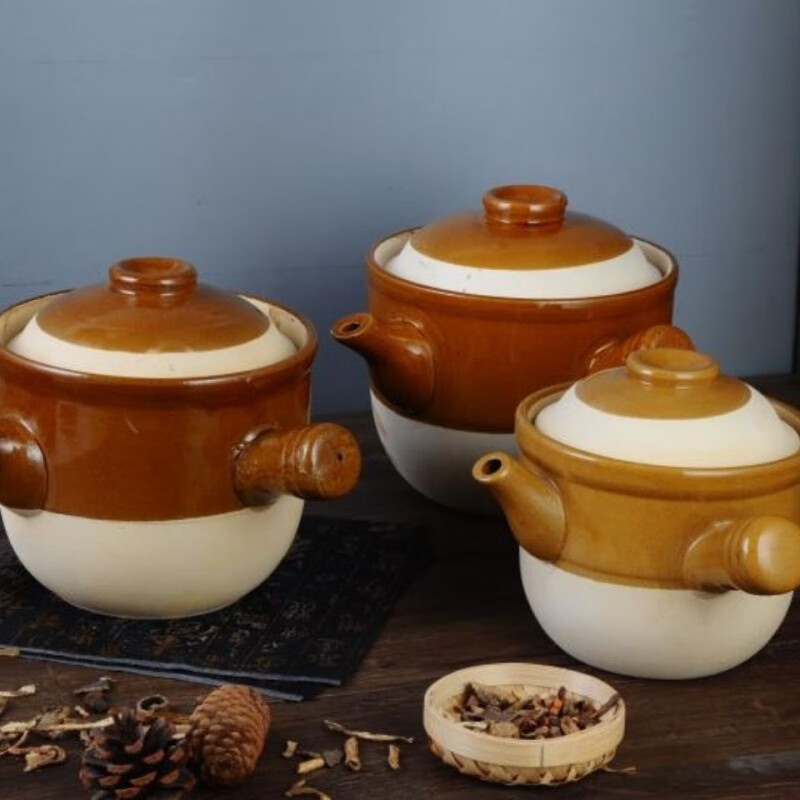 理卫老式中药锅煎药壶砂锅熬药煎药锅壶传统熬中药罐煎药壶明火陶瓷土