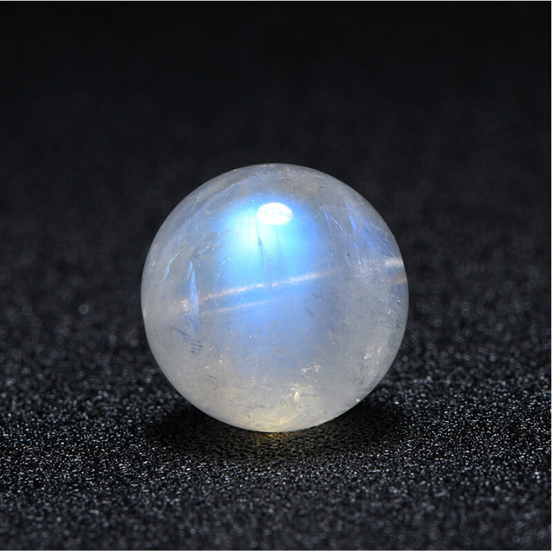 飞鹅 天然月光石散珠白月光蓝月光单珠 拉长石圆珠diy配饰配件多宝配