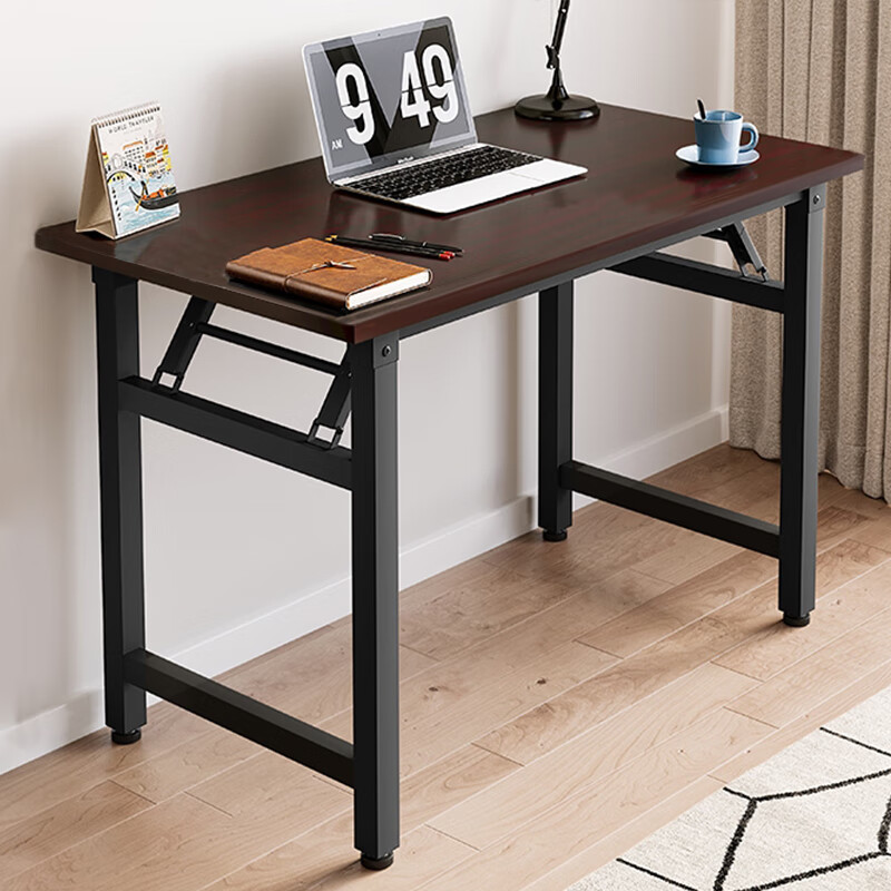景彩折叠桌电脑桌简易书桌学习桌办公培训桌子JDZ02黑胡桃120*60cm