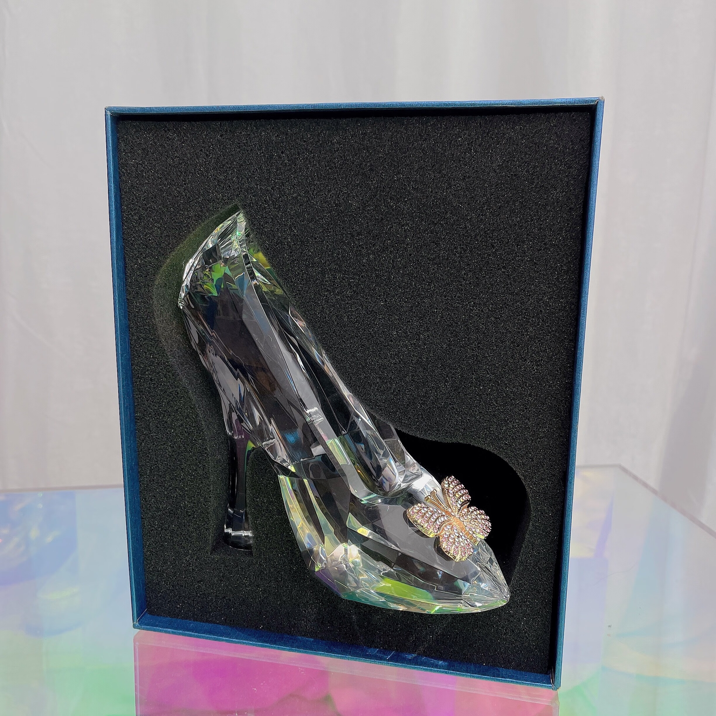 灰姑娘水晶鞋摆件 灰姑娘水晶鞋结婚摆件公主透明玻璃鞋情人节礼物送