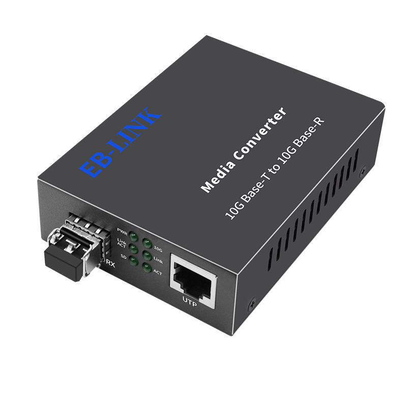 EB-LINK 10G萬兆電信級SFP+插槽含LC光模塊單模單纖光纖收發(fā)器多模雙纖光電轉(zhuǎn)換器標準版 萬兆多模雙纖300米收發(fā)器1臺