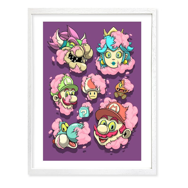 三为(sunwayart) 达汉尼·巴拉甘限量亲笔签名版画超级玛丽含防伪证书