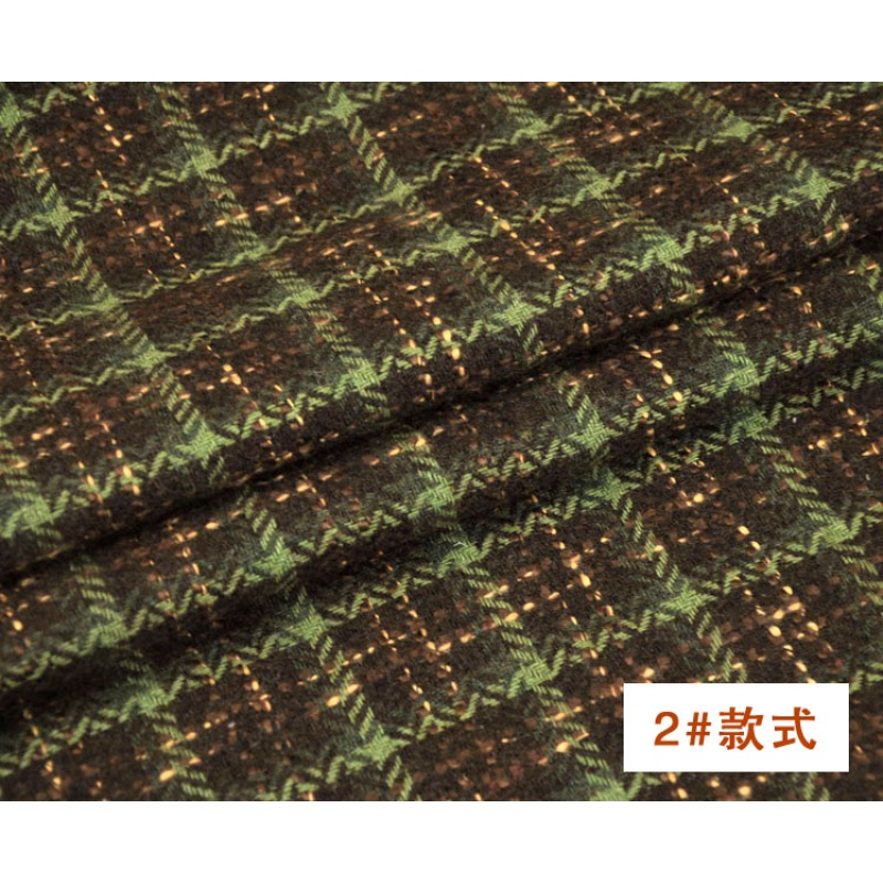貝蘭蓓兒小香風(fēng)毛呢布料秋冬加厚羊毛格子花呢外套套裝面料服裝 2號(hào)款式 半米價(jià)