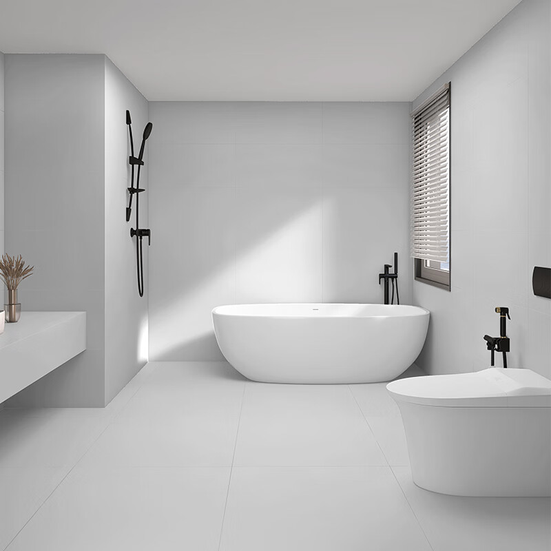 罗浮威尔(luofuweier) 奶油风柔光瓷砖800x800白色客餐厅地砖厨房卫生