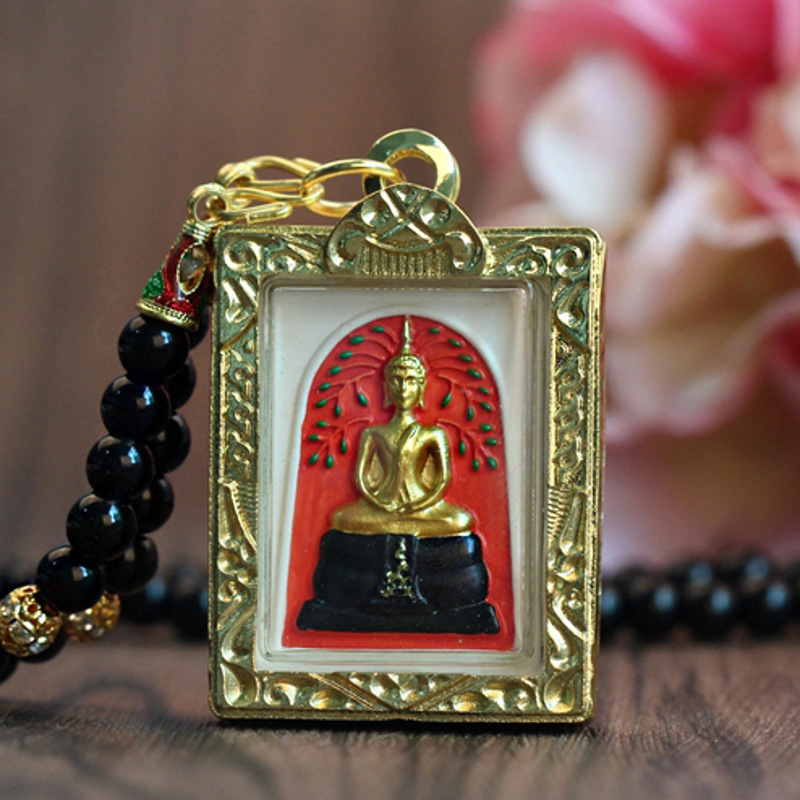 恋上心官方泰国佛牌吊坠 龙婆本庙崇迪佛 老牌龙婆三安饰品 彩色款