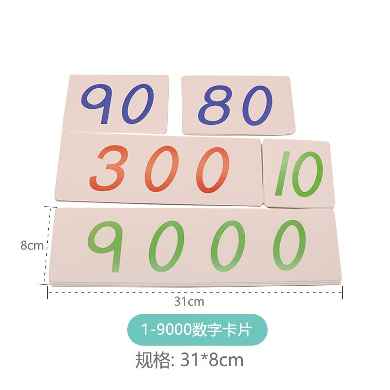 蒙特梭利蒙氏数学教具思维儿童早教中心木制1-9000数字大卡片玩具个十