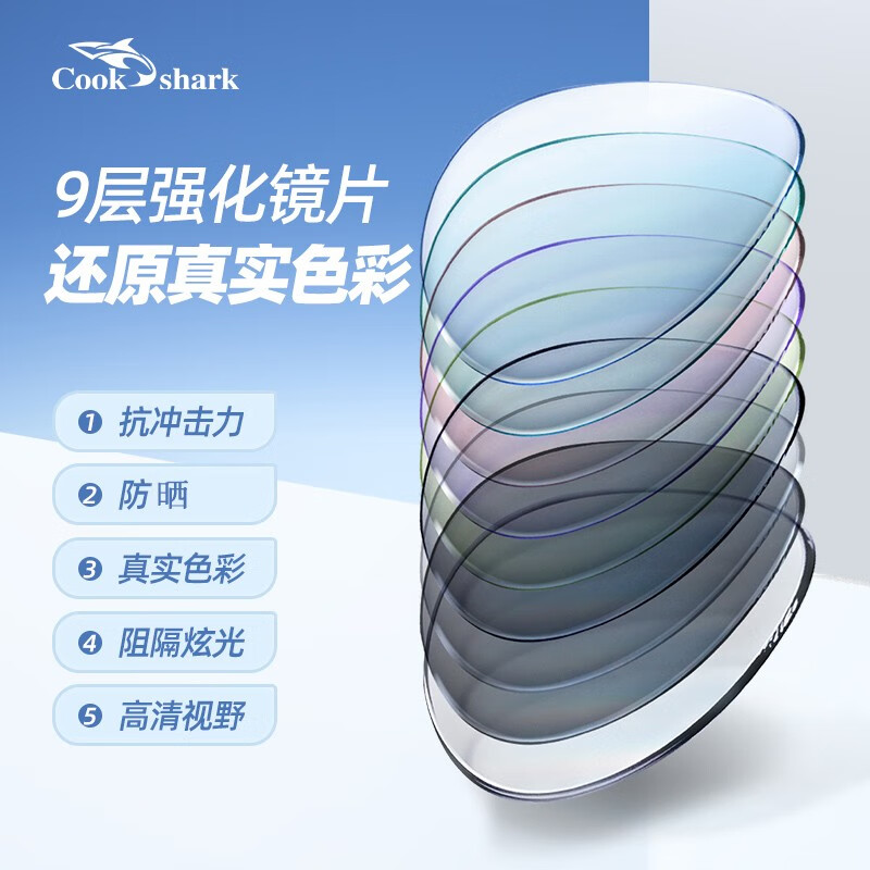 库克鲨鱼（CookShark）变色太阳镜墨镜男士偏光镜开车驾驶司机眼睛经典男款钓鱼眼镜 黑色经典