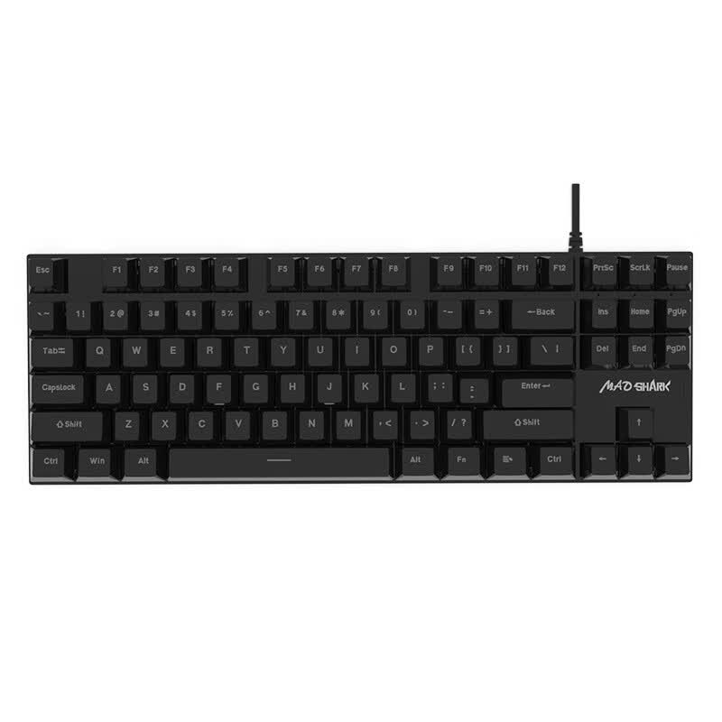 87键盘电竞游戏双拼游戏键盘有线键盘 黑色87键