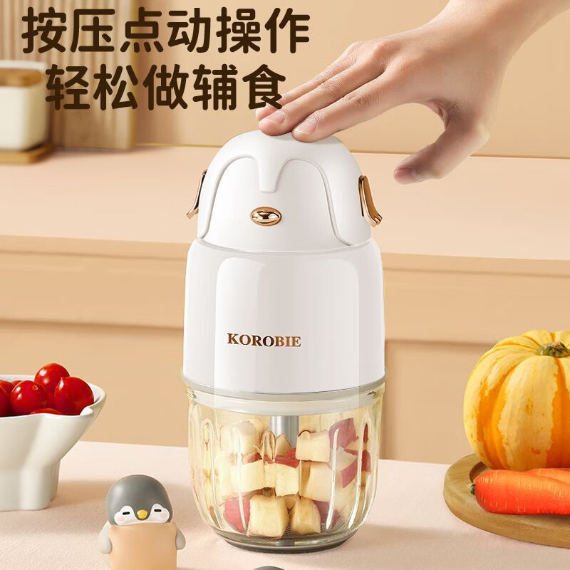可洛比（KOROBIE） 宝宝辅食机0.3L婴儿料理机家用小型搅拌机迷你米糊机奶昔榨果汁绞肉机 8叶-316钢刀