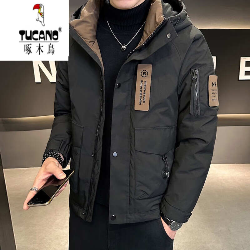 啄木鸟(TUCANO)时尚东北抗寒羽绒服男2025新款冬季连帽加厚短款防寒保暖外套潮 YR2336黑色时尚连帽款 2XL 【体重推荐145至160斤】 京东折扣/优惠券