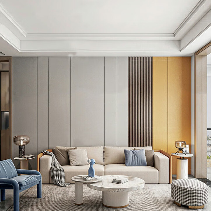 背景墙护墙板沙发硬包集成墙板卧室自装扣板 中纤板超纤皮硬包/每平方