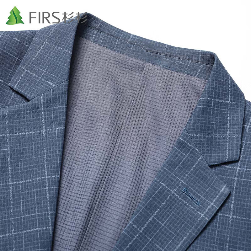 杉杉(FIRS)易打理西服男新款格子轻商务正装外套休闲西装 5565 175