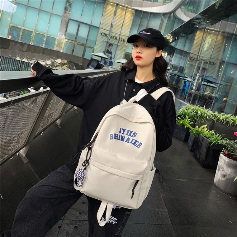 甲门 书包女ins森系百搭初高中学生复古大容量双肩包日系街拍休闲背包