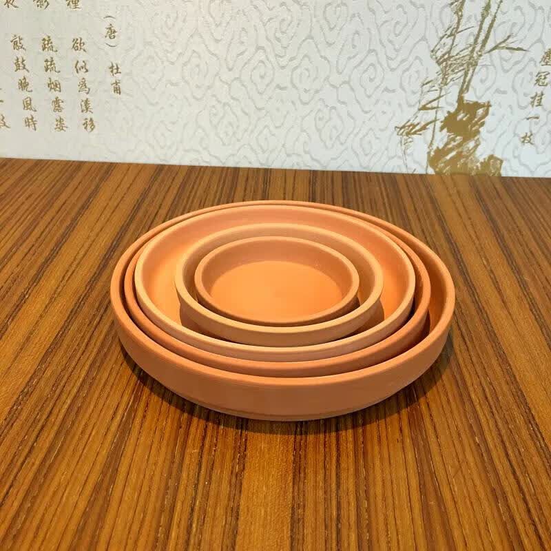 圣比莱红陶托盘 红陶土托盘 花盆托盘 花盆底托 接水盘 圆形托盘 托盘