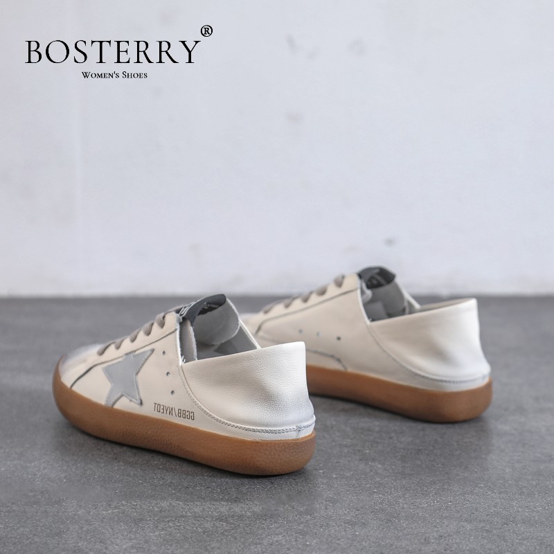 bosterry  脏脏鞋星星两穿小白鞋女2022新款牛筋软底女鞋夏季透气板鞋