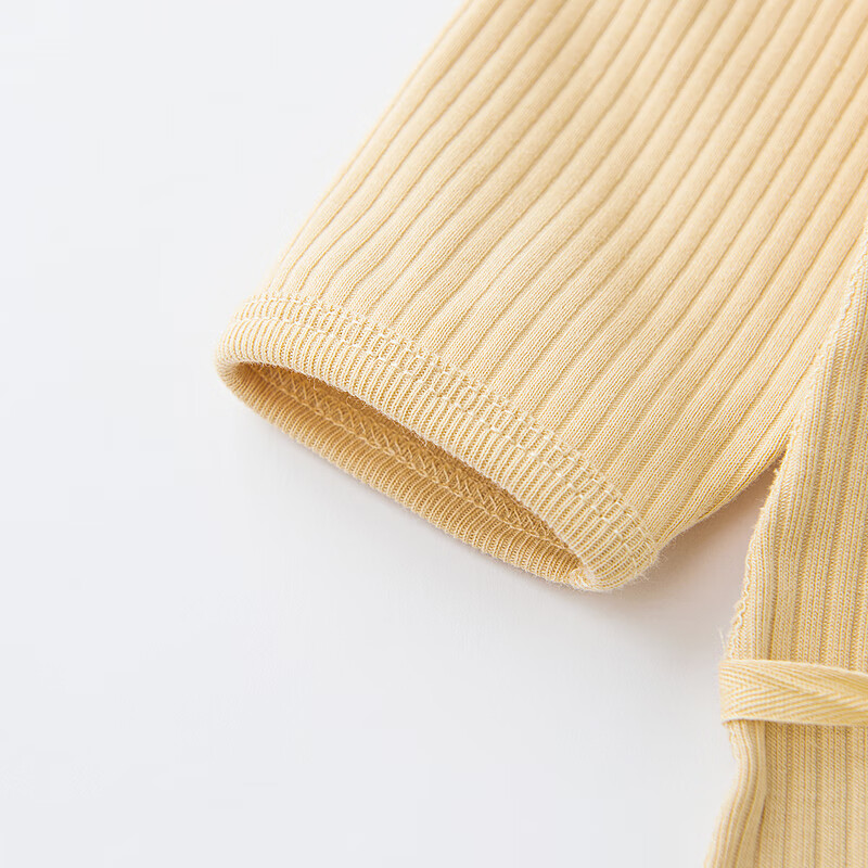 童泰（TONGTAI）婴儿蝴蝶衣春秋季0-6月初生宝宝连体衣新生儿哈衣爬服2件装 黄色 52cm