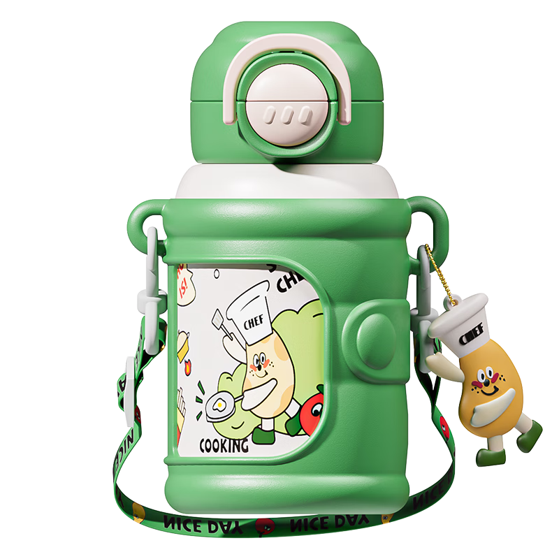 米小舒儿童保温杯吸管大容量316不锈钢内底男女学生上学专用幼儿园水壶