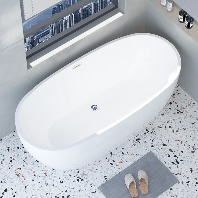 矢向亚克力家用小户型浴缸酒店民宿浴缸独立式可移动无缝一体贵妃浴缸