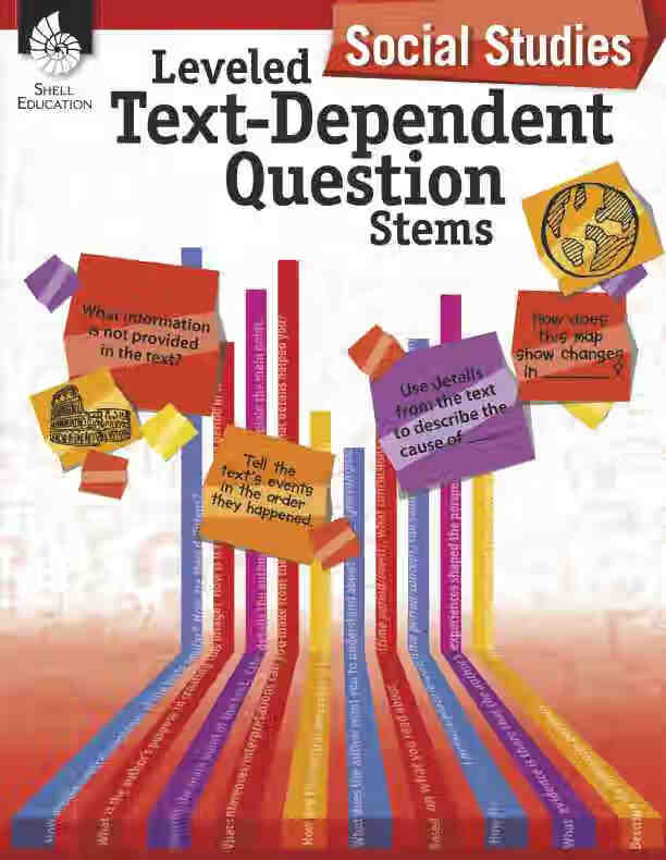 leveled text-dependent question stems: social studies