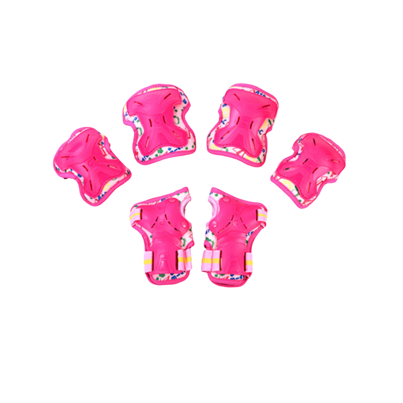 m-cro 瑞士迈古溜冰轮滑儿童护具荧光防护加厚轮滑自行车头盔滑板溜冰 FLY护具6件套 粉色（标准） S/（约30-50斤）
