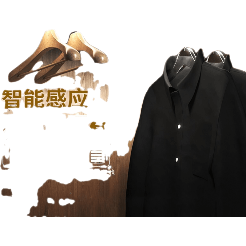卡贝(cobbe)衣柜挂衣杆led感应带灯衣橱智能人体发光横杆橱柜加厚衣通杆 【感应衣杆】黑色60-80cm+法兰