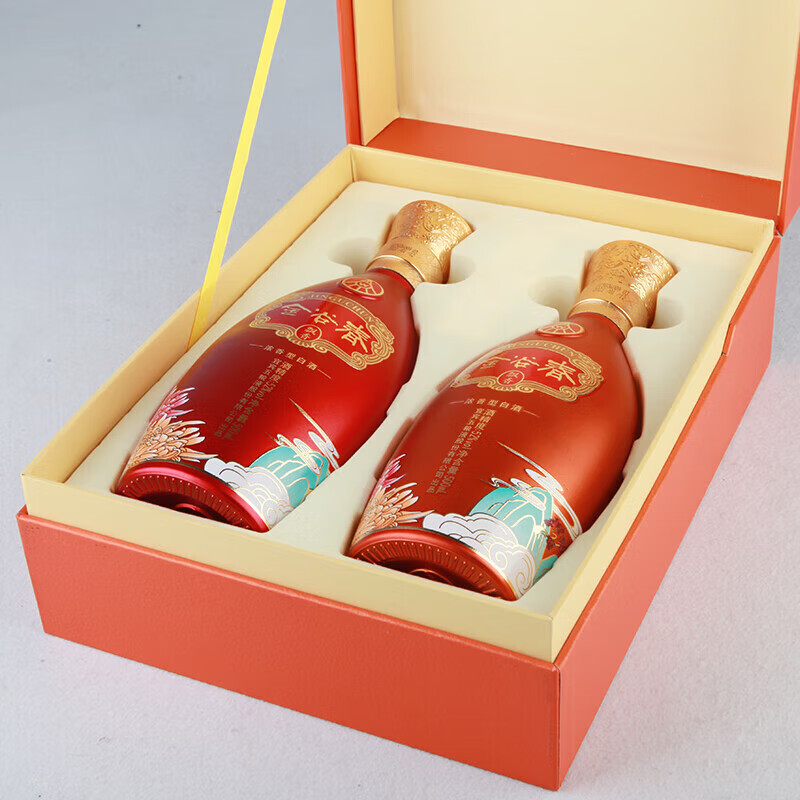 五粮液股份有限公司出品 浓香型白酒 过节送礼 金谷春飘香 52度 500mL 2瓶 *3盒 整箱装