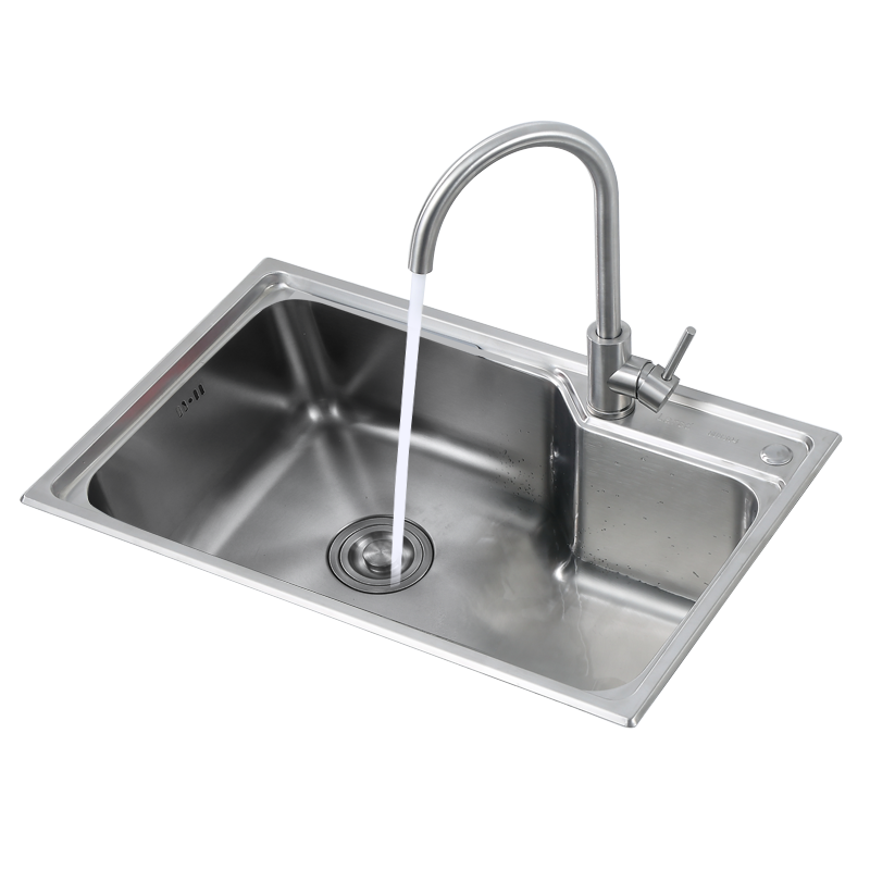 萊爾詩丹(Larsd)304不銹鋼水槽大單槽大容量廚房洗菜盆配不銹鋼廚房龍頭LR6845