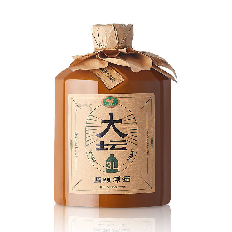 监利粮酒 3l 白酒纯粮食酒大坛 50度 原酒清香型 散装白酒 水泡酒专用