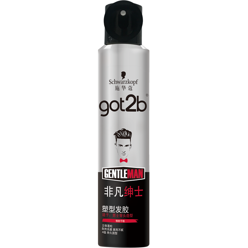 施华蔻(Schwarzkopf)got2b非凡绅士塑型发胶200ml(定型喷雾干胶强力固型 立体蓬松男)(新老包装随机发货)