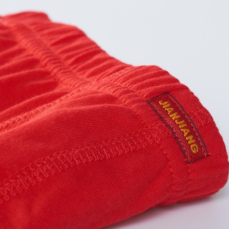 健将男士红内裤男马年本命年纯棉抑菌平角裤大码肥佬透气男式四角裤头 中国红装内裤 3条 5XL (腰3.2-3.4尺 重190-210斤)