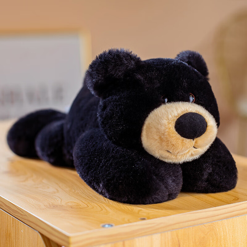 菲洛林ins 卢拉小熊泰迪熊趴趴熊毛绒玩具抱枕靠垫玩偶布娃娃公仔抱抱熊 黑 30cm