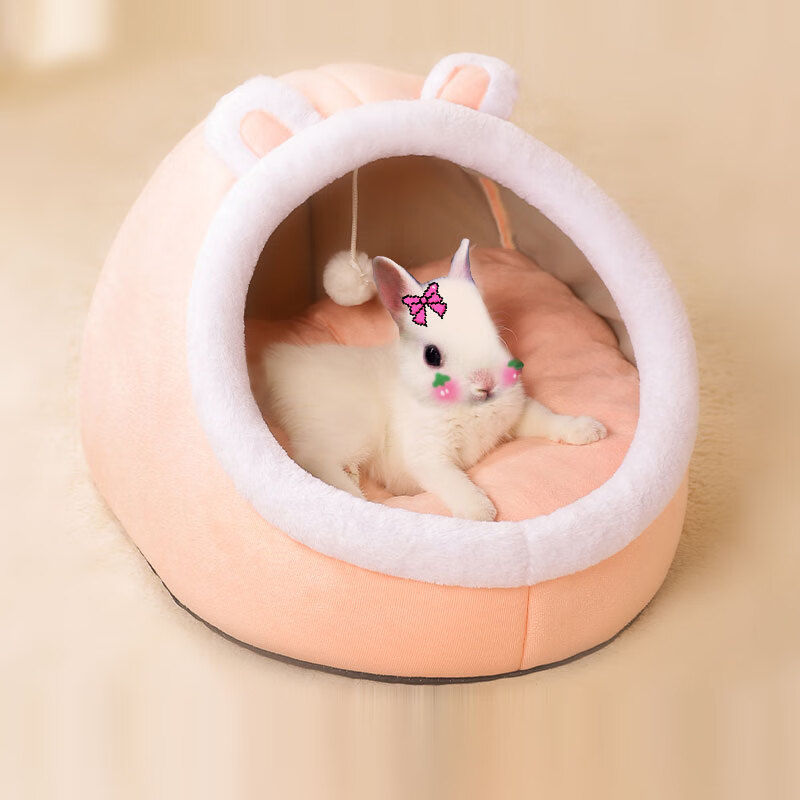 瑾伦兔子窝垂耳侏儒兔兔过冬天保暖睡觉专用棉窝躲避屋小别墅宠物用品