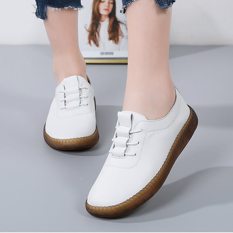 格素凡厨房穿的防油鞋女士夏季女鞋厨师鞋防水适用工作皮 米色 35