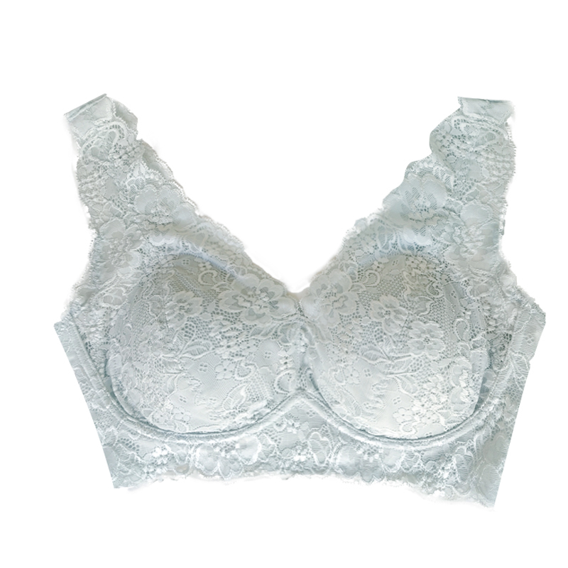 爱比娜大胸显小薄款无钢圈文胸美背无痕内衣性感蕾丝胸罩td67-1 天