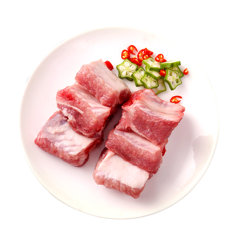 拍3件 得利斯 国产黑猪肋排500g 冷冻免切黑猪排骨猪肋骨猪肋条 猪骨