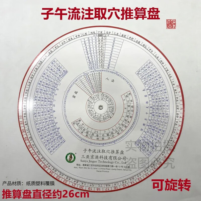妙普乐灵龟八法盘子午流注取穴推算盘灵龟八法中医针灸针开穴查询盘