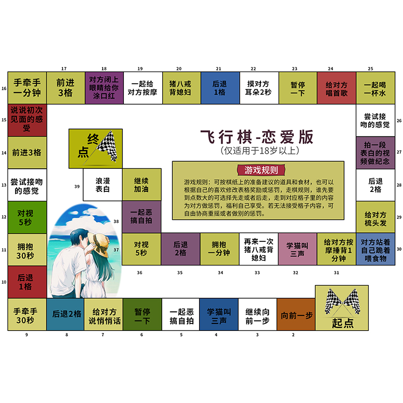 双人情侣版飞行棋恋爱神器大富翁污夫妻互动污玩具私密游戏棋道具