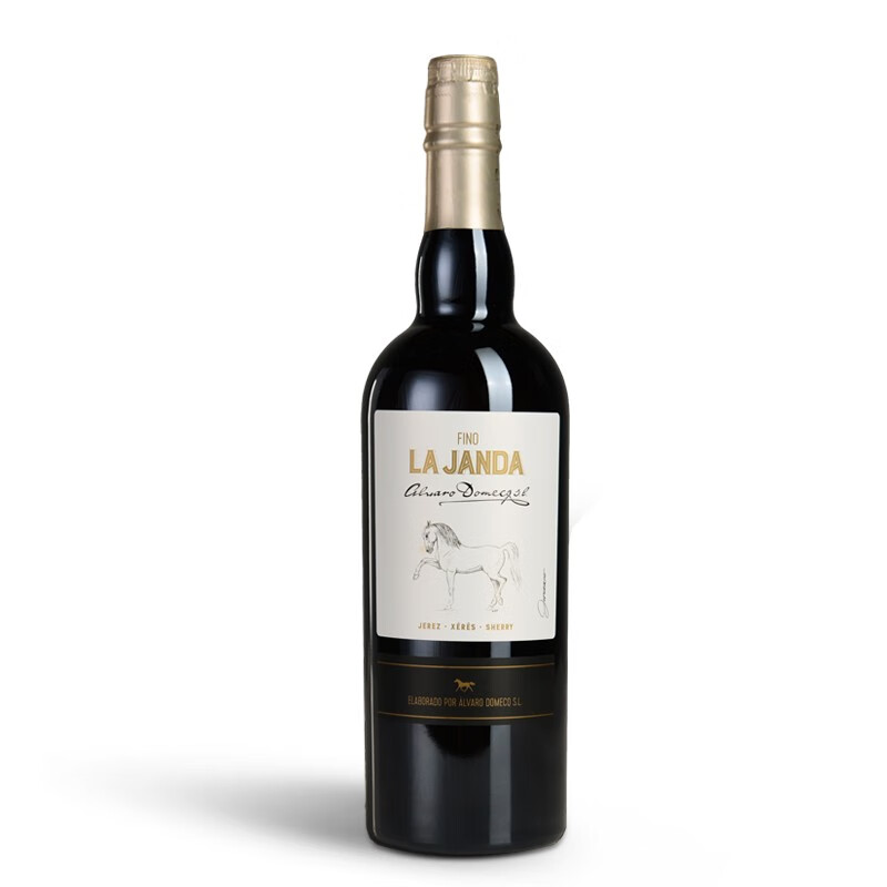 艾尔瓦罗 雪莉酒 西班牙原瓶进口利口葡萄酒 熟化9年加强型甜葡萄酒 骏马系列菲诺雪梨酒750ml 单支装