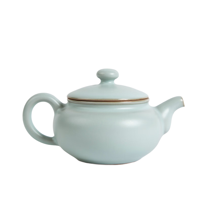 東道汝窯 古樸壺 功夫茶壺 陶瓷茶壺泡茶壺 汝瓷壺功夫茶具 古樸壺（天青） 160ml